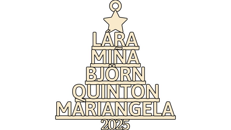 (scored) Family Names Christmas Tree Ornament