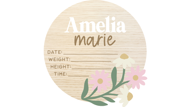 Floral Name and Blank Stats Sign