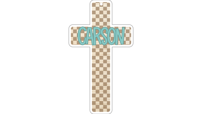 Checkered Cross with Name