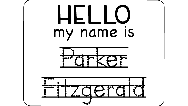 Horizontal Name Tracing Board