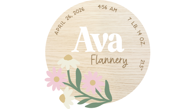 Floral Name & Circular Stats Sign